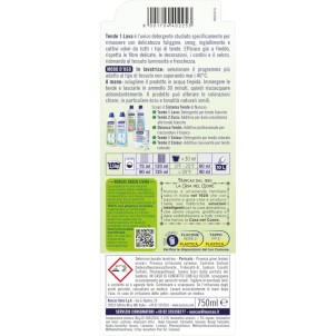 Nuncas Tende 1 Lava 750ml Detersivo Liquido a Mano e Lavatrice per Tende 10 Lavaggi