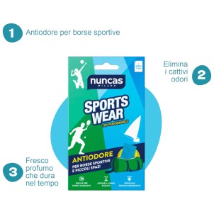 Nuncas Sportswear Antiodore per Borse Sportive e Piccoli Spazi 1 Placchetta Deodorante