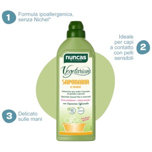 Nuncas Vegetale Saponaria a Mano 750ml Detersivo Liquido Bucato a Mano Ipoallergenico Concentrato 25 Lavaggi