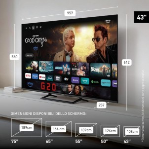 Panasonic TV-43W80CEZS TV 43" 4K QLED GlareFree Pro Smart Fire TV AirPlay Bluetooth
