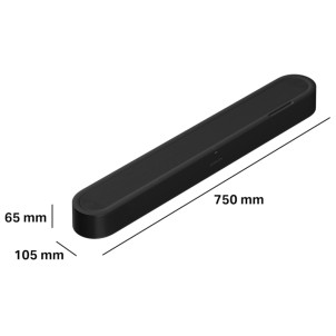 Sonos Beam Ultra Black Soundbar DolbyAtmos Wi-Fi AirPlay 2 Bluetooth Multiroom TruePlay AI Speech Enhancement