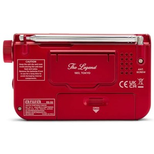 Aiwa RS-55/RD Rosso Radio FM AM Portatile Altoparlante Cuffie Stereo Batterie 2x AA