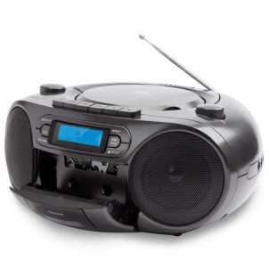 Aiwa RC-250BK Black Stereo Portatile Radio FM Cassetta CD MP3 USB Bluetooth Aux