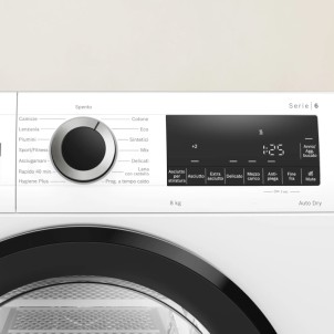 Bosch WQG233D1II Asciugatrice 8Kg CestelloLana AutoDry Filtro EasyClean Motore Inverter Bidirezionale Serie6